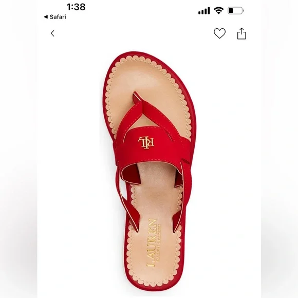 Ralph Lauren, Size 5, Rosalind Red Sandals, New, without tags, never used - Picture 1 of 6